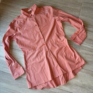 Tyler Boe Tangerine Striped Button-Up Collared Shirt - Women's Size Medium